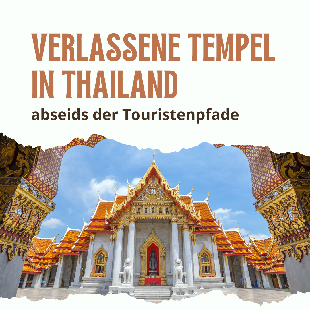 Verlassene Tempel in Thailand Minimalistisch Floral Lotus Sorge Dich Weniger Motivation Inspiration Instagram Post