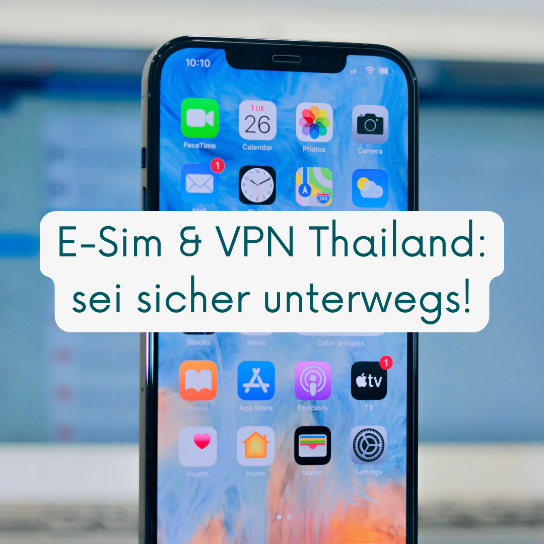 E-Sim und VPN Thailand Minimalistisch Floral Lotus Sorge Dich Weniger Motivation Inspiration Instagram Post