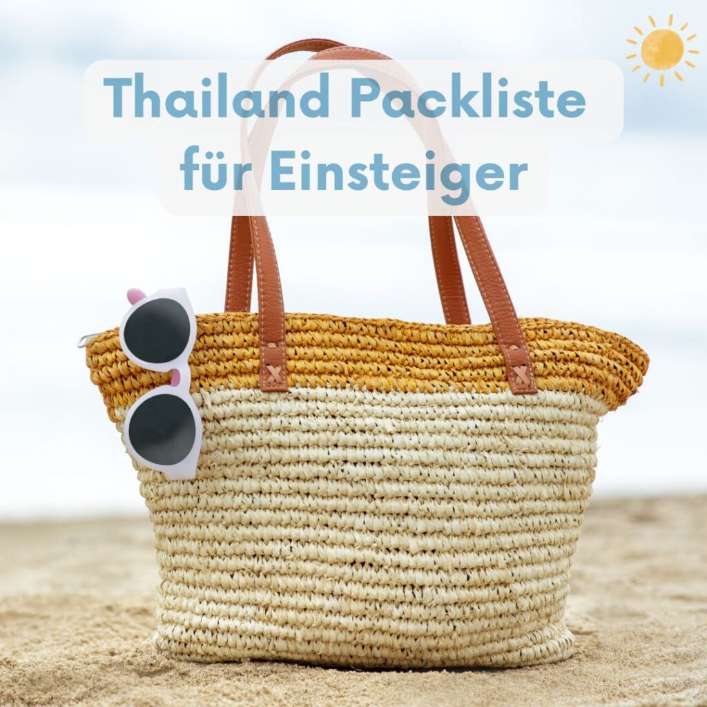 Reisetasche am Strand in Thailand - Packliste für Einsteiger